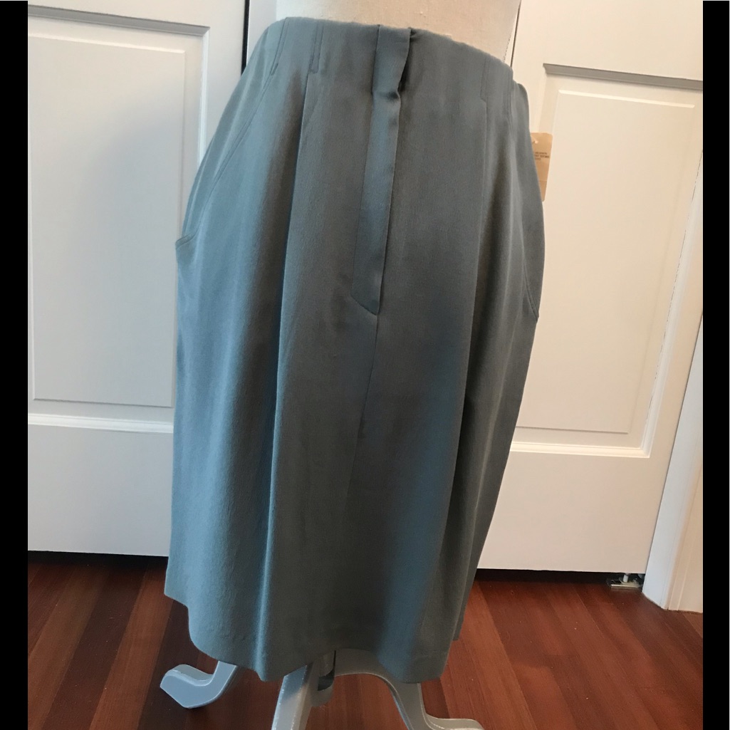 Magaschoni Slate Blue Silk Skirt